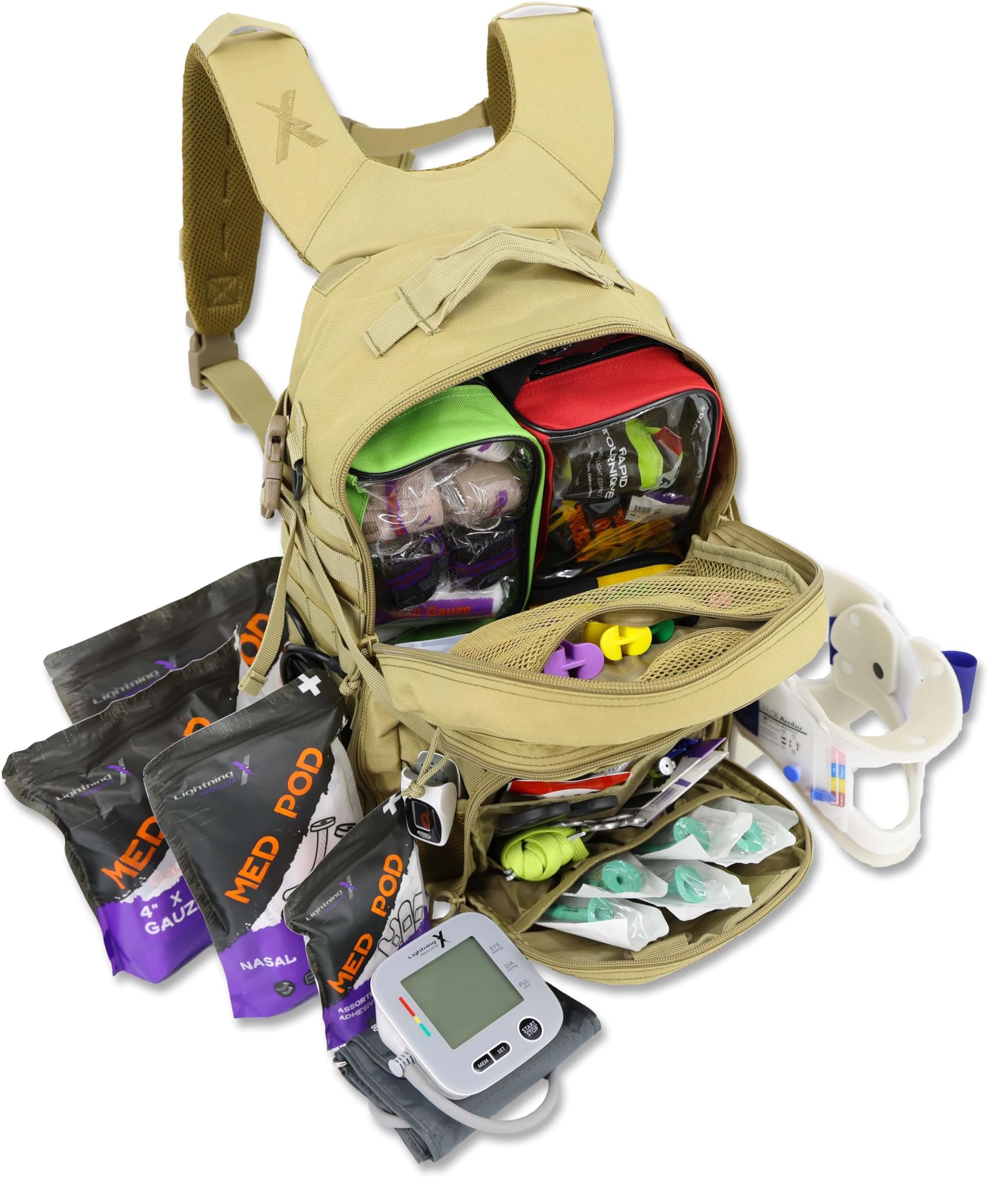 Amazon.com: Stomp Medical Kit Fully Stocked First Aid Backpack, OD ...
