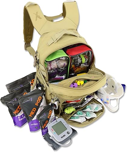 Vista 12 de Lightning X - Mochila médica TacMed para primeros auxilios para trauma, kit EMT MB45-SKF con suministros de emergencia profesionales de primeros
