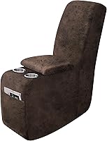 Vista 161 de Fundas para sillas reclinables con aspecto de cuero, funda elástica de 4 piezas, funda suave para silla reclinable, protector de muebles lavable