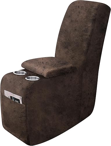 Miniatura 161 de Fundas para sillas reclinables con aspecto de cuero, funda elástica de 4 piezas, funda suave para silla reclinable, protector de muebles lavable