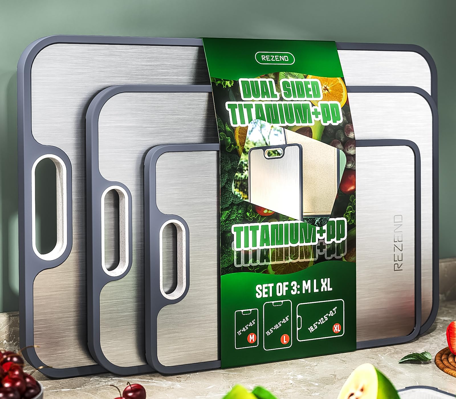 REZEND Titanium Cutting Board Set of 3