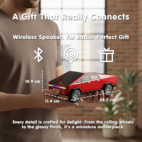 Miniatura 5 de Altavoz Bluetooth para camioneta, mini sistema de sonido portátil para automóvil con radio FM, reproducción USB, llamada manos libres, pantalla LED,
