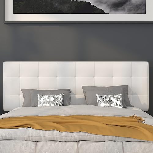 Miniatura 6 de Flash Furniture Bedford - Cabecero de cama doble tapizado con ribete de uñas en tela beige