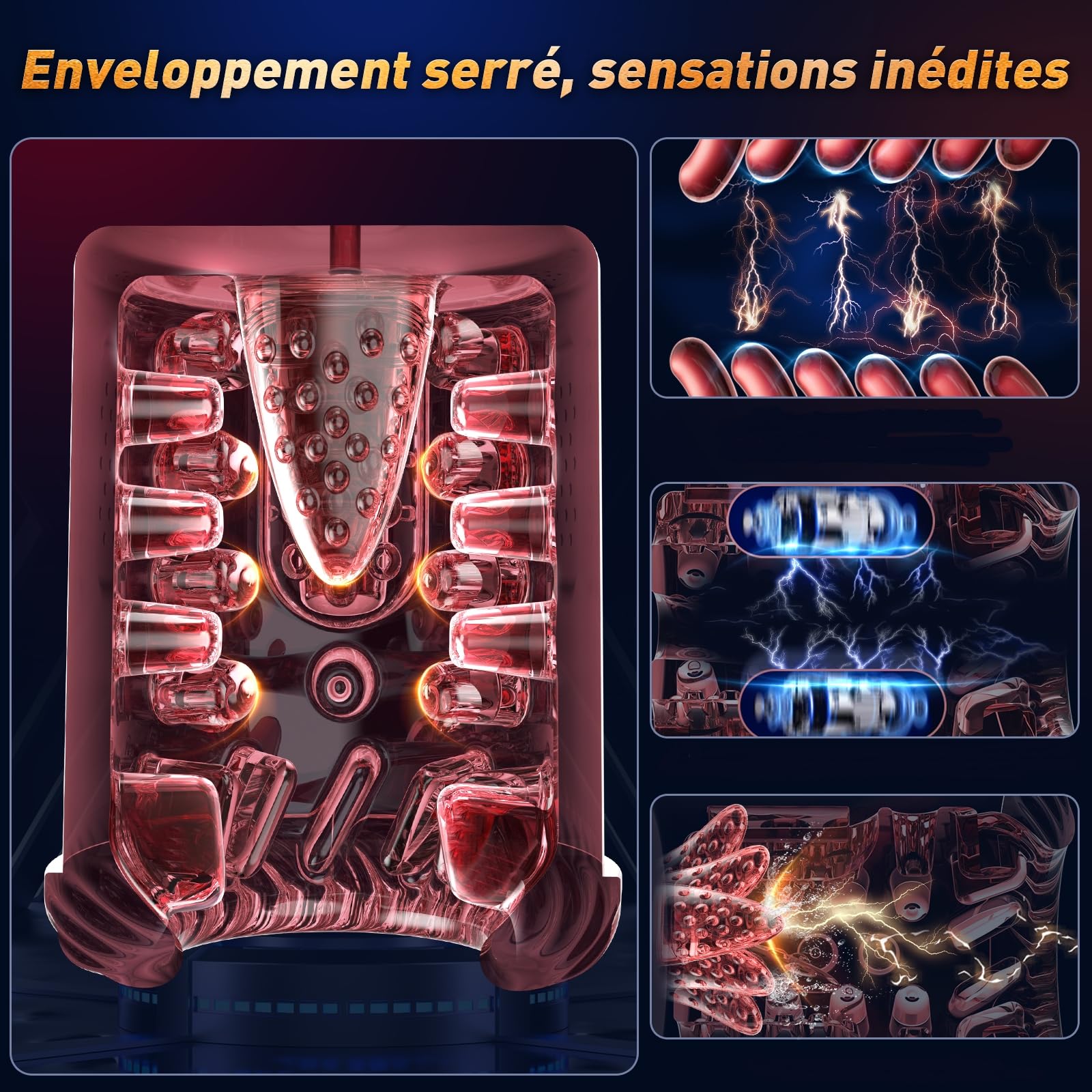 Masturbateur Homme 12s Pompe a Penis, Masturbâteur Homme Mains Libres Avec 7 Modes Télescopiques & Rotation Et Succion, Masturbateurs Masculins APP Control Sex Toys