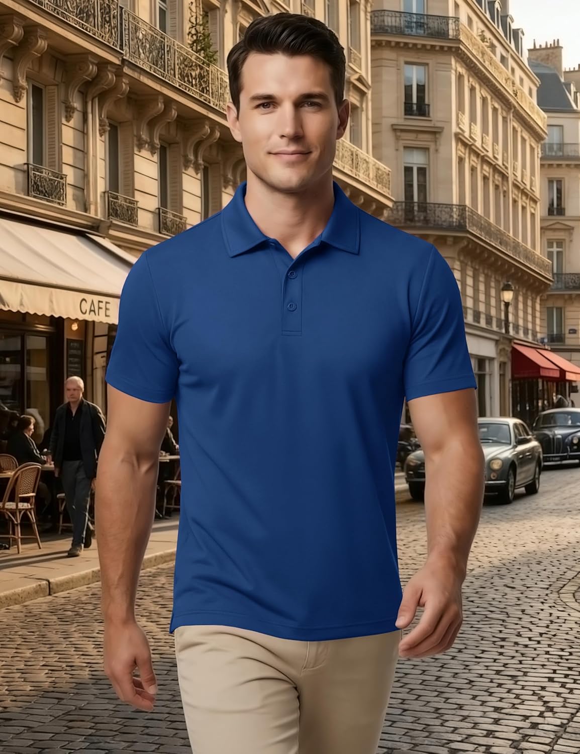 MAGNIVIT Mens Polo Shirts UPF 80+ UV Golf Shirts Moisture Wicking Short Sleeve Quick Dry 3 Button Casual Pique Jersey - Image 4