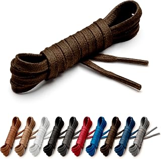 Benchmark Flat Dress Shoe Laces - Waxed Cotton Shoelaces for Boots and Shoes - Choice of Color & Length - 30”, 33” or 36”