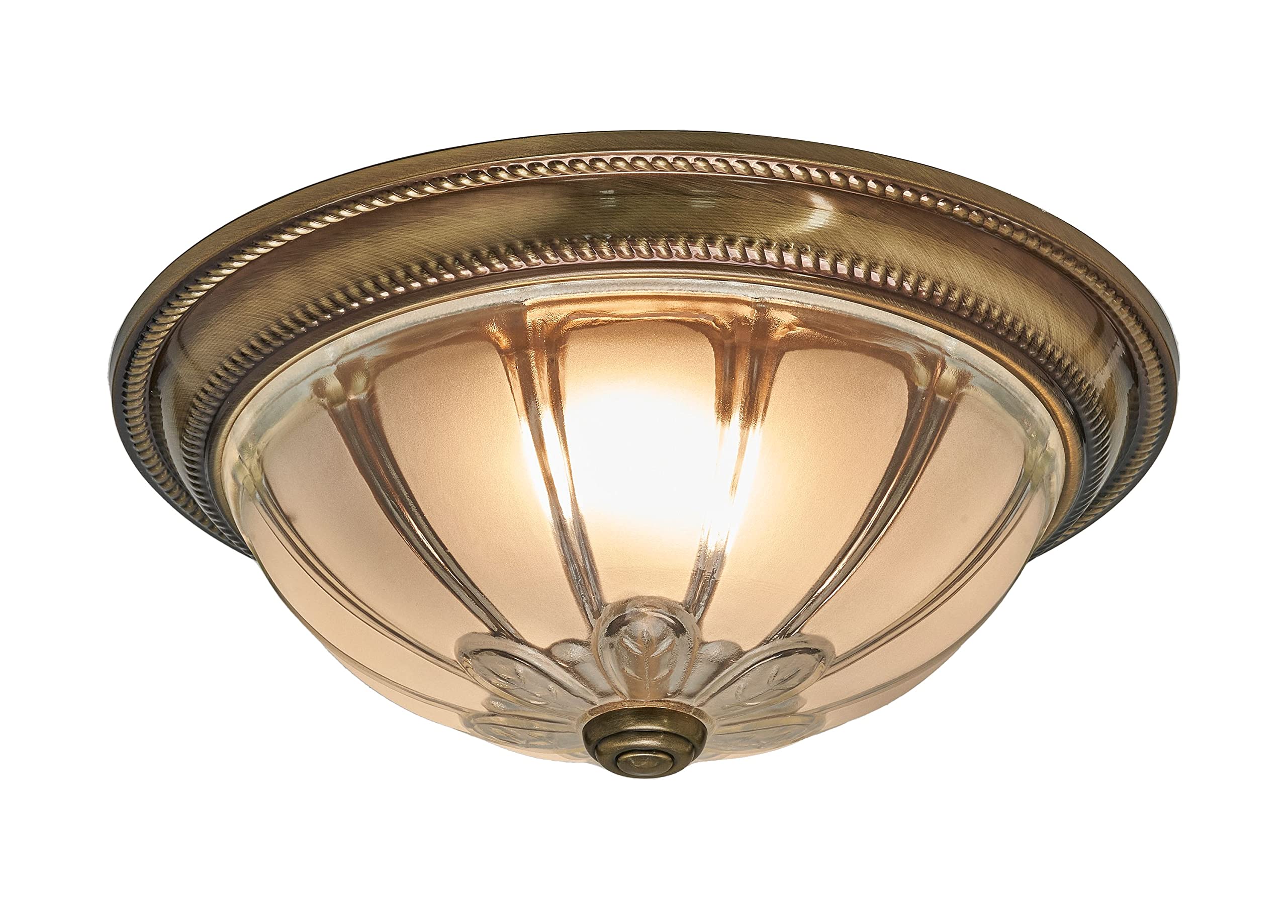 Lindby LED Ceiling Light Henja dimmable (Antique, Vintage) in Bronze Made of Glass for e.g. Living Room & Dining (1 Light Source,) from Ceiling lamp