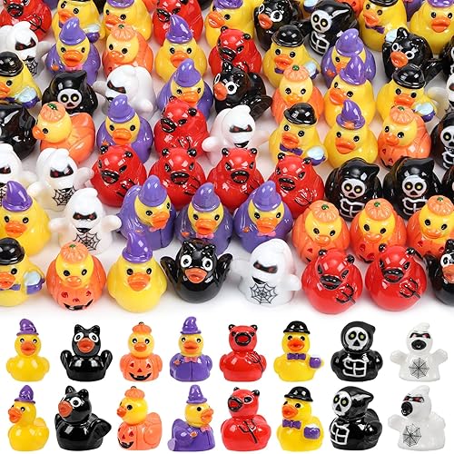 Miniatura 13 de 120 piezas de mini patos de resina para el día de San Valentín, letras rojas, rosas y blancas, diminutos patos de resina a granel, pequeñas figuras