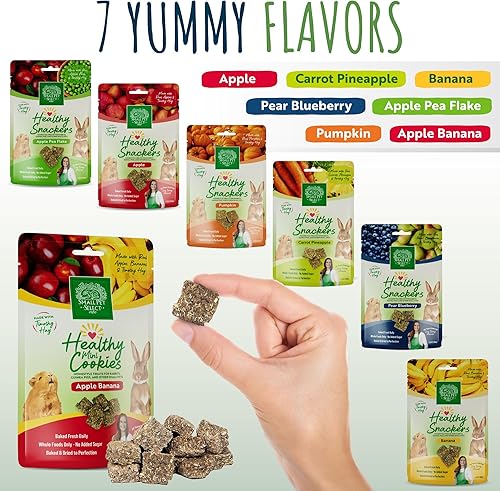 Miniatura 5 de Small Pet Select Healthy Snackers - Mini galletas de plátano de manzana, 2 onzas