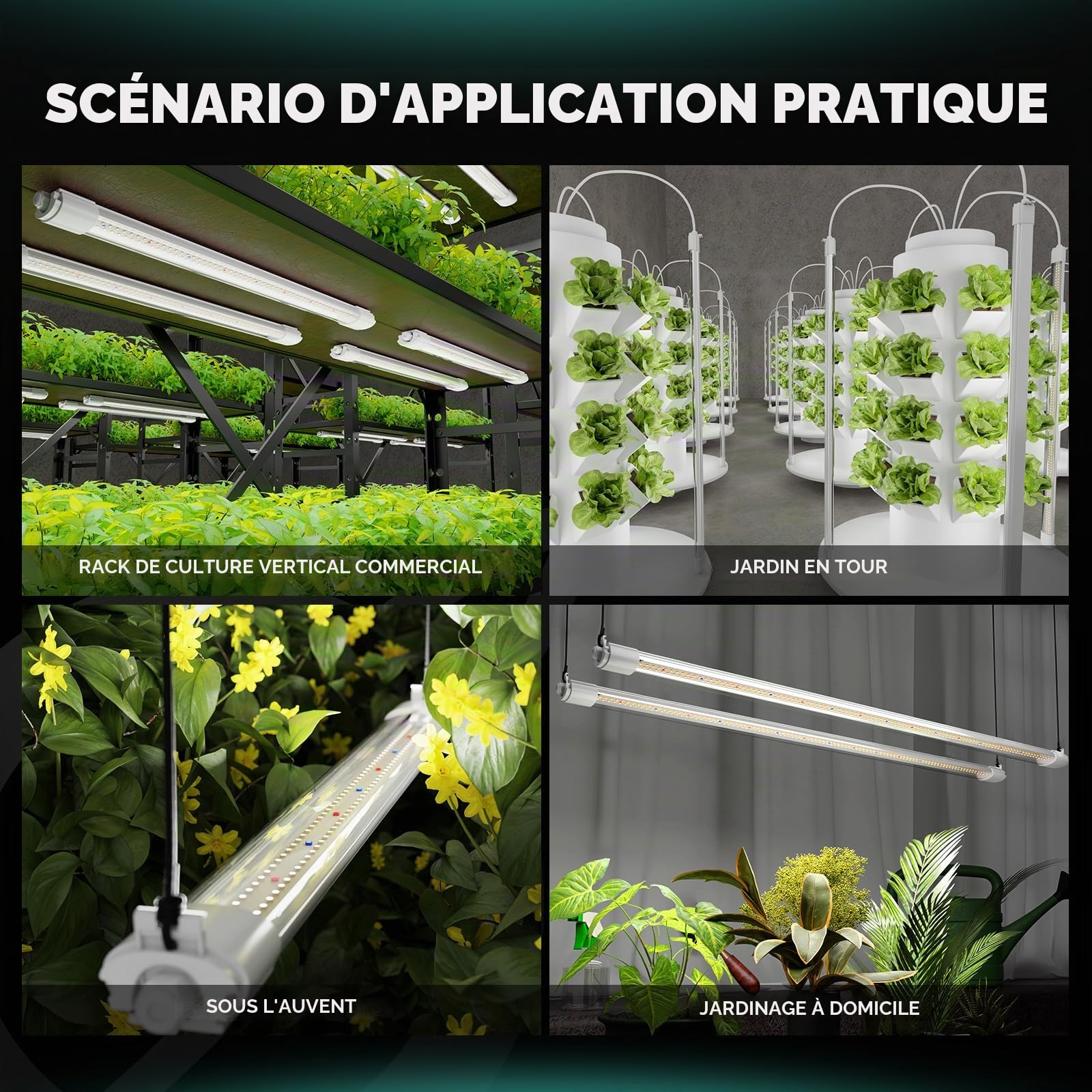 MARS HYDRO VG80 lampes de croissance horticoles for culture indoor lampe de culture led spectre complet avec Daisy Chain pour les légumes, les fleurs, les serres hydroponiques, les semences