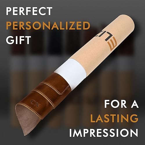 Miniatura 4 de ELIZO Juego de alfombrillas de escritorio personalizadas personalizadas de cuero real, alfombrilla de mouse, regalos únicos para él, regalos de