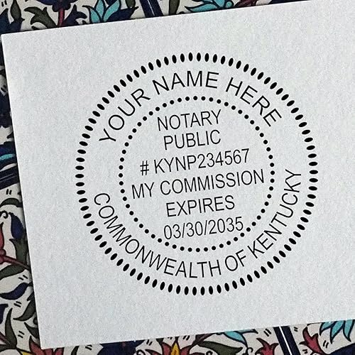 Sello de notario redondo de Kentucky, sello de notario KY, sello de mango de madera económico, utiliza almohadilla de sello, forma circular, tamaño