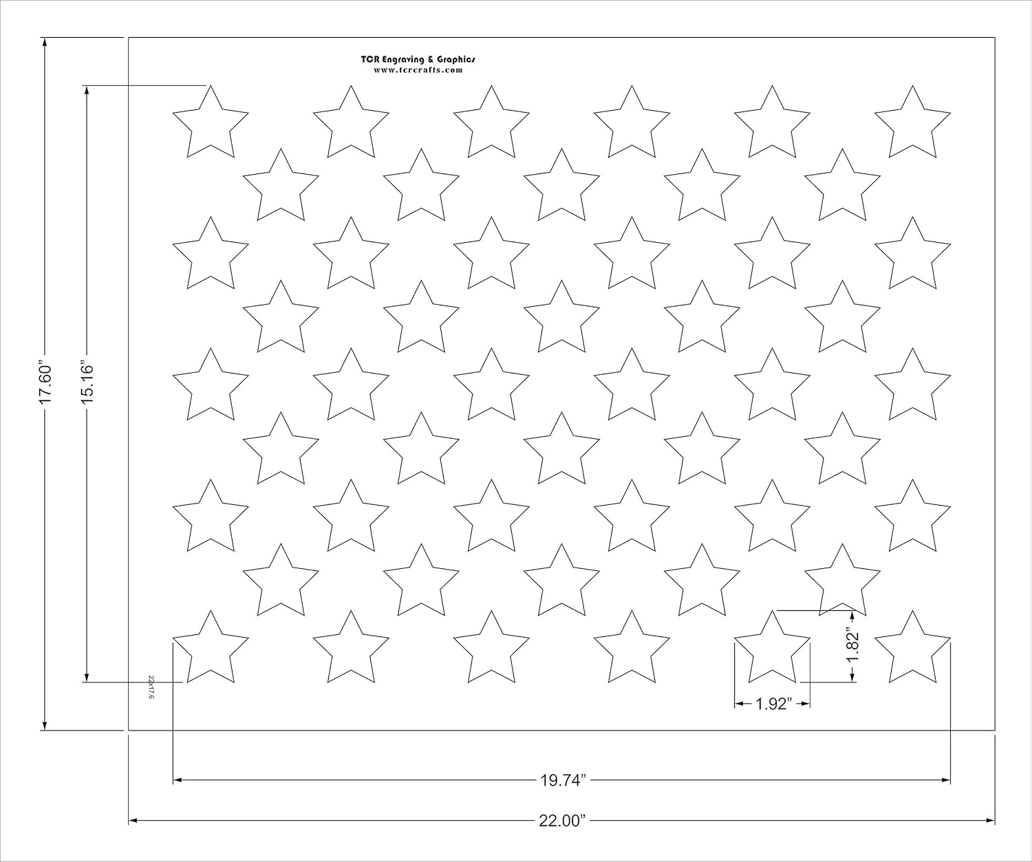 50 Star Field Stencil - 17.6 x 22 Inches - USA American Flag