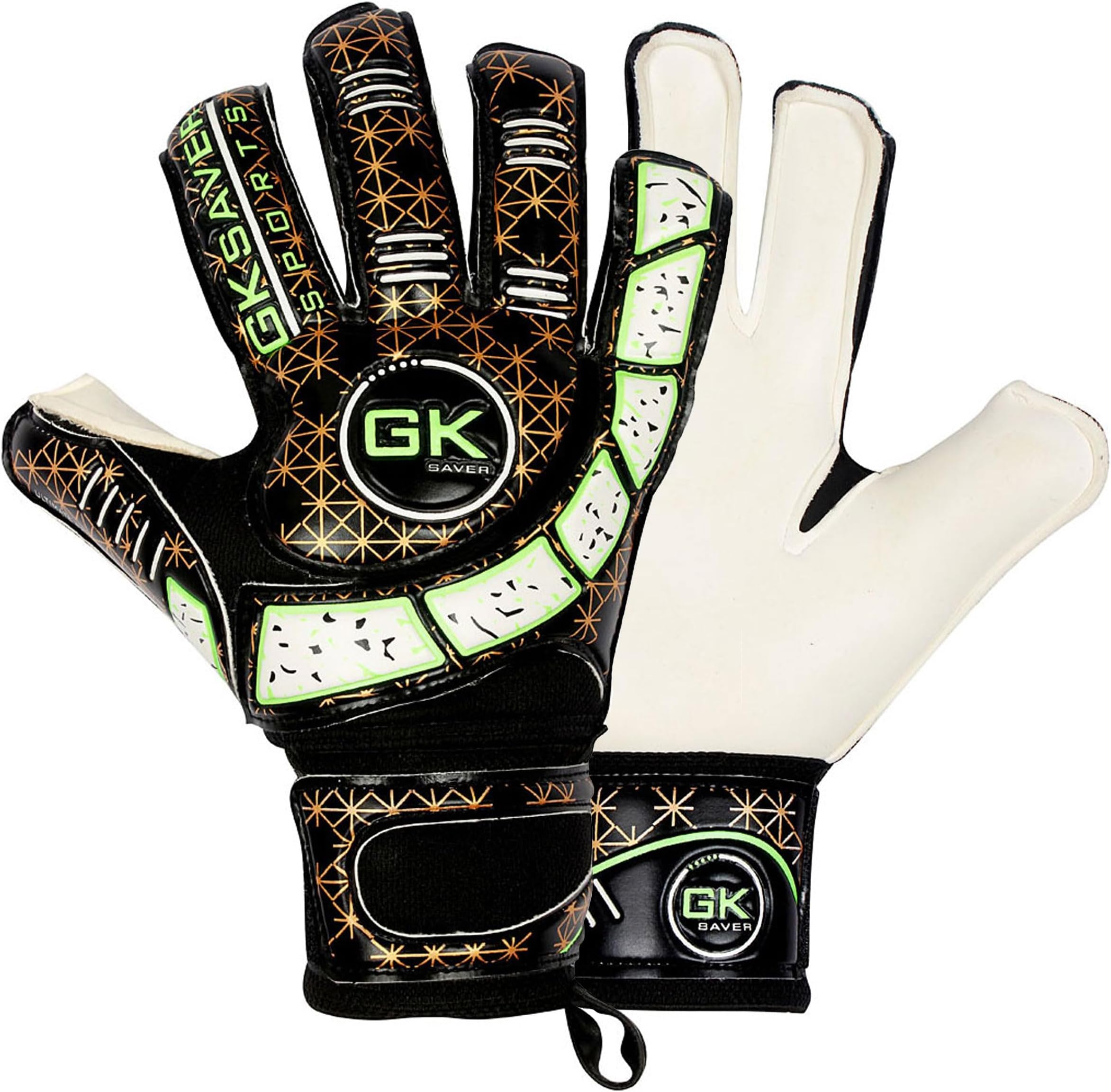 GK Saver Kids Goalkeeper Gloves with Anti-Slip Palm - Soccer Goalie Gloves for Youth Goalkeeping - GK Gloves