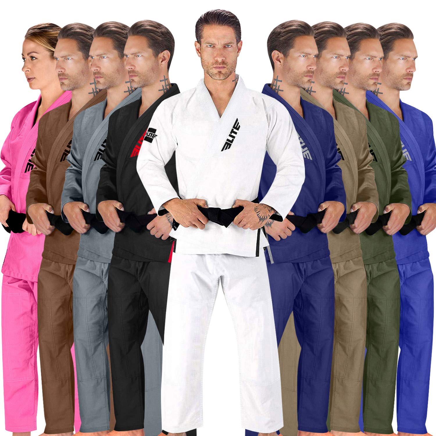 Elite Sports BJJ GI for men IBJJF kimono BJJ Jiujitsu GIs W/Preshrunk Fabric & Free Belt (See Special Sizing Guide)