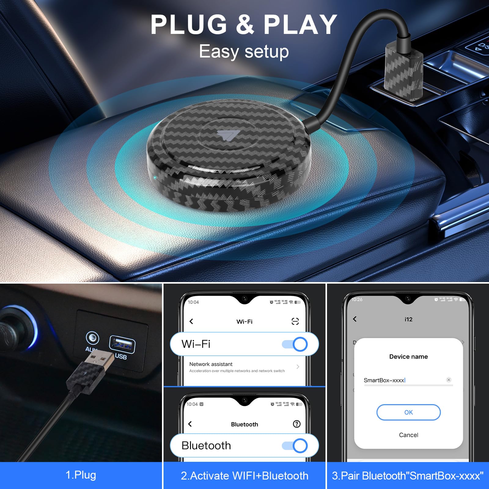 Adattatore Android Auto Wireless 5GHz - Per Auto Con Android Auto Cablato, Connessione Automatica - Foto 4