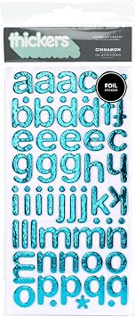 American Crafts Thickers Foil Chipboard Letter Stickers, Cinnamon Metallic Robins Egg