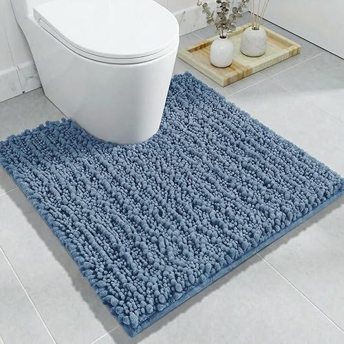 Miniatura 19 de Alfombra de baño pequeña, antideslizante, lavable, color azul marino, de 17 x 24 pulgadas, súper absorbente, suave, alfombra de baño de felpilla