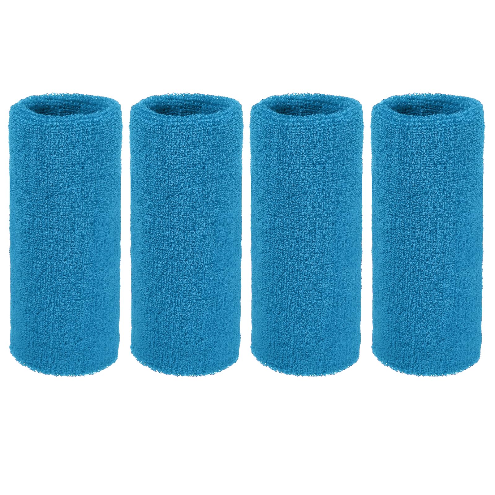 YELARXI Wristbands Sweatbands, Wrist Bands for Sweat Sports Wristbands 6x3 in & 4 Pack & Blue-Fitting for (Tennis/Basketball/Football/Running/Working Out/Men & Women)