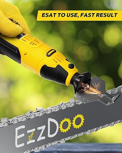 Miniatura 5 de Kit de sacapuntas eléctrico inalámbrico para motosierra, herramienta portátil de 12 V con 6 puntas de diamante chapadas en titanio (ruedas) y guía