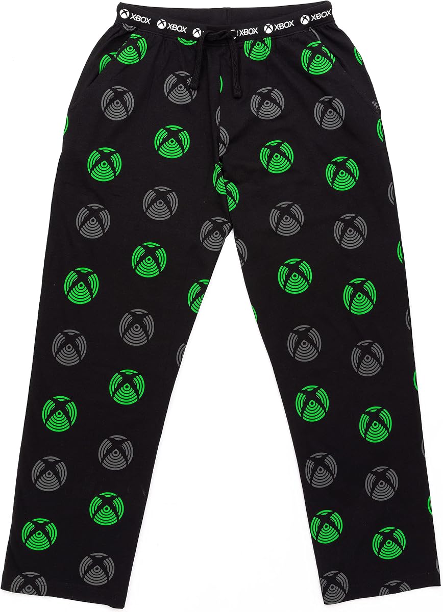 Lounge Pants Hombre Negro Consola De Juegos Pijamas Pantalones Pantalones Pjs