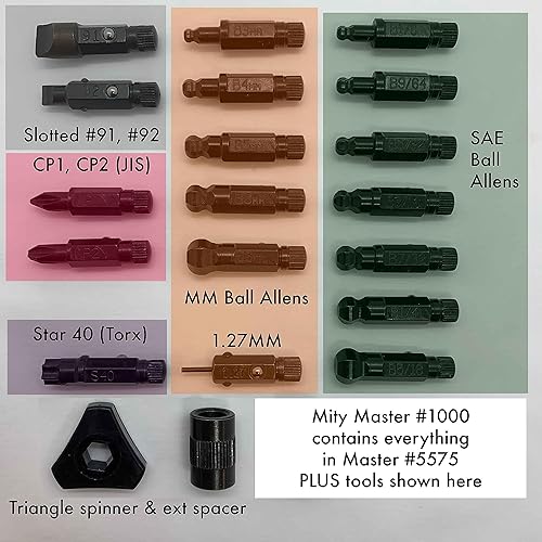 Miniatura 6 de Chapman MFG Juego de 1000 Mity Master: incluye Phillips, ranurado, SAE y métrico MM hexagonal, Ball Allen Hex, JIS, Star (para Torx), brocas