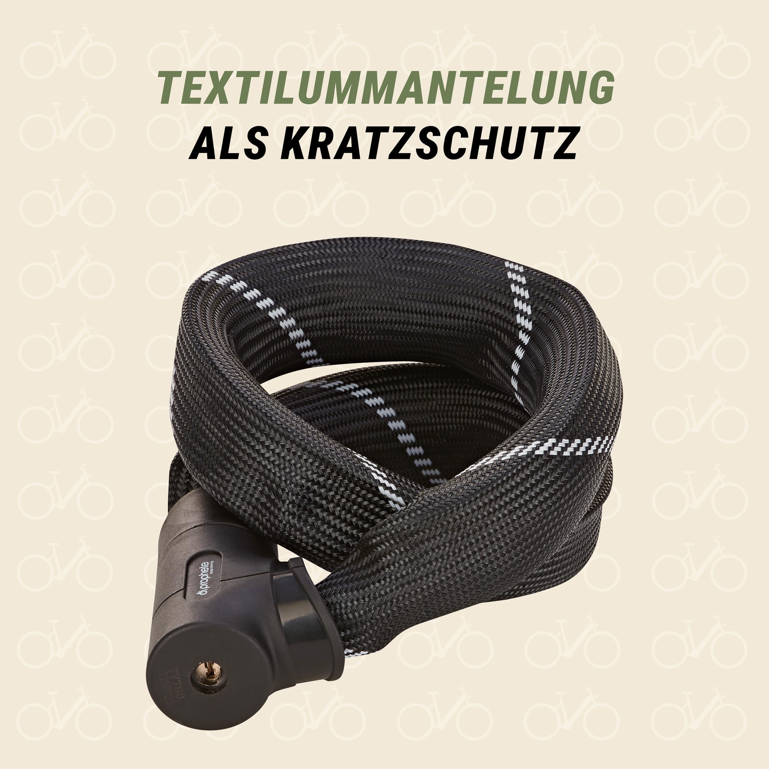 prophete fahrradschloss sicherheitsstufen 1100 mm Ø 8,5 mm – ART** zertifiziertes Kettenschloss aus gehärtetem Stahl mit 2 Schlüsseln (1 LED) – Schwarz - Höchste Sicherheit Integratori naturali Farbe:Rot/Schwarz Cube Pumpe RACE HYBRID