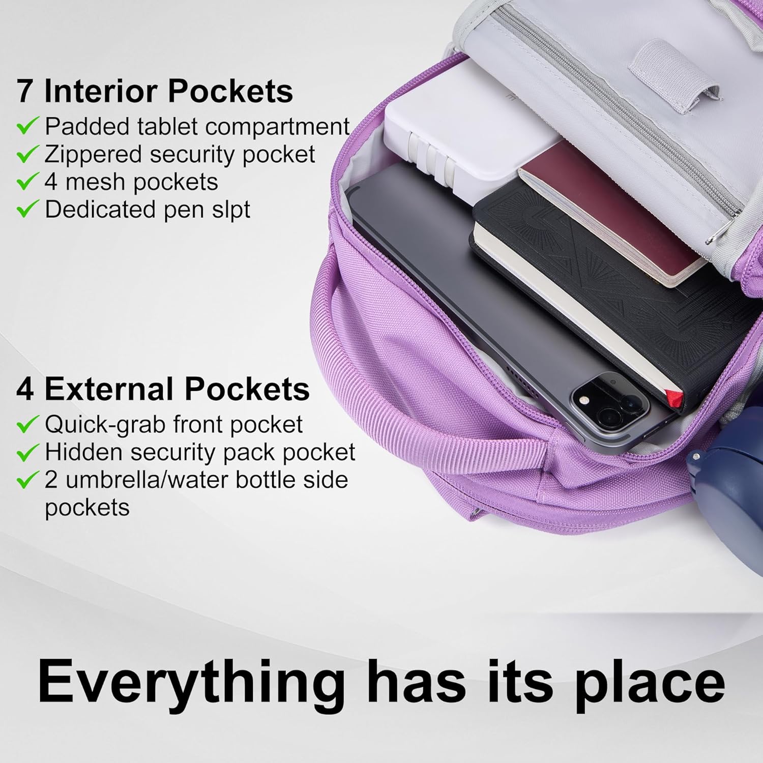 Expandable Tablet Sling Bag – Purple – Sleek Crossbody for EDC, Travel & Light Hiking, Lightweight Water-Resistant, Organized Storage with Anti-Theft Pocket, Fits Tablets up to 11”