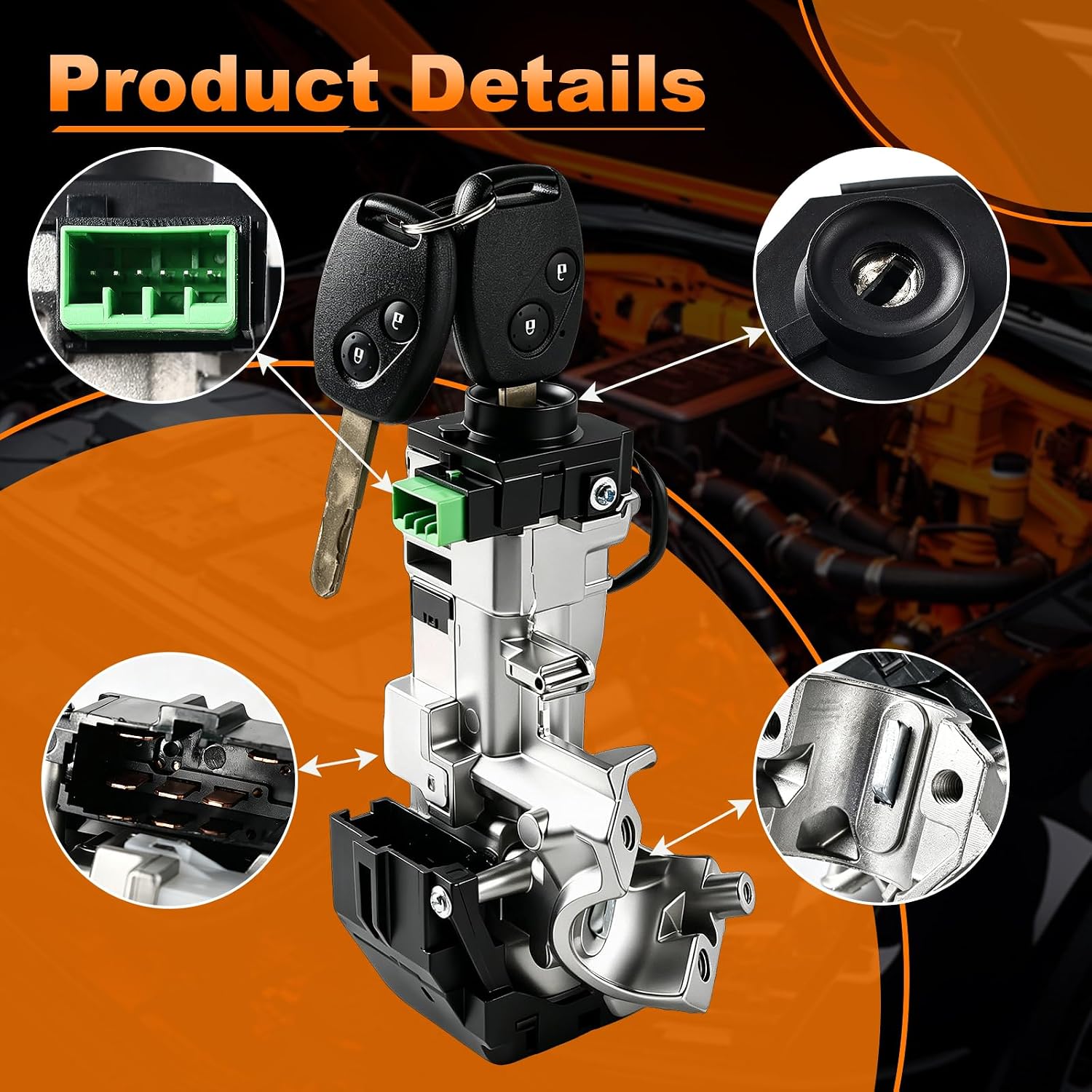 06350-SAA-G30-A Ignition Switch Lock Cylinder with Key (with Blank Chip) Compatible with Honda Civic 2006-2011 & Accord 2008-2011 CR-V Odyssey FIT 2007-2011 Replace#35100-SDA-A71