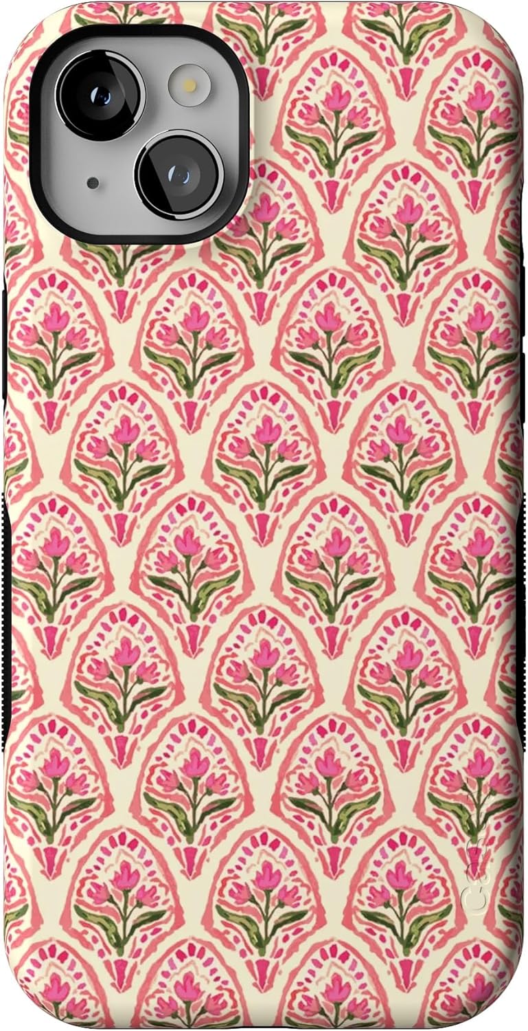 Casely iPhone 14 Plus Case | Tulip Tapestry | Jenna Palek x Casely | Bold Protective Design | Compatible with MagSafe