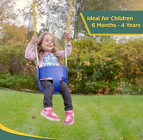 Miniatura 6 de Eastern Jungle Gym Asiento de columpio para niño con respaldo alto y respaldo alto  Cadenas de columpio revestidas totalmente montadas  Accesorio de