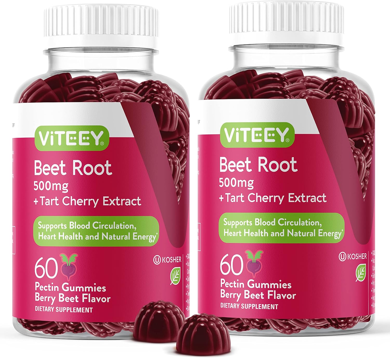 Beet Root Gummies 500mg Plus Tart Cherry Nitric Oxide Circulation Gummies Blood