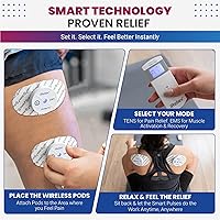 Vista 2 de iReliev Wireless TENS + EMS Therapeutic Wearable System Wireless TENS Unit + Muscle Stimulator Combination for Pain Relief, Arthritis, Muscle