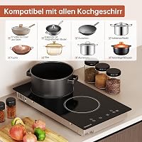 Gudsunal 2 zónás üvegkerámia főzőlap 3000W érintésvezérlés időzítővel 6
