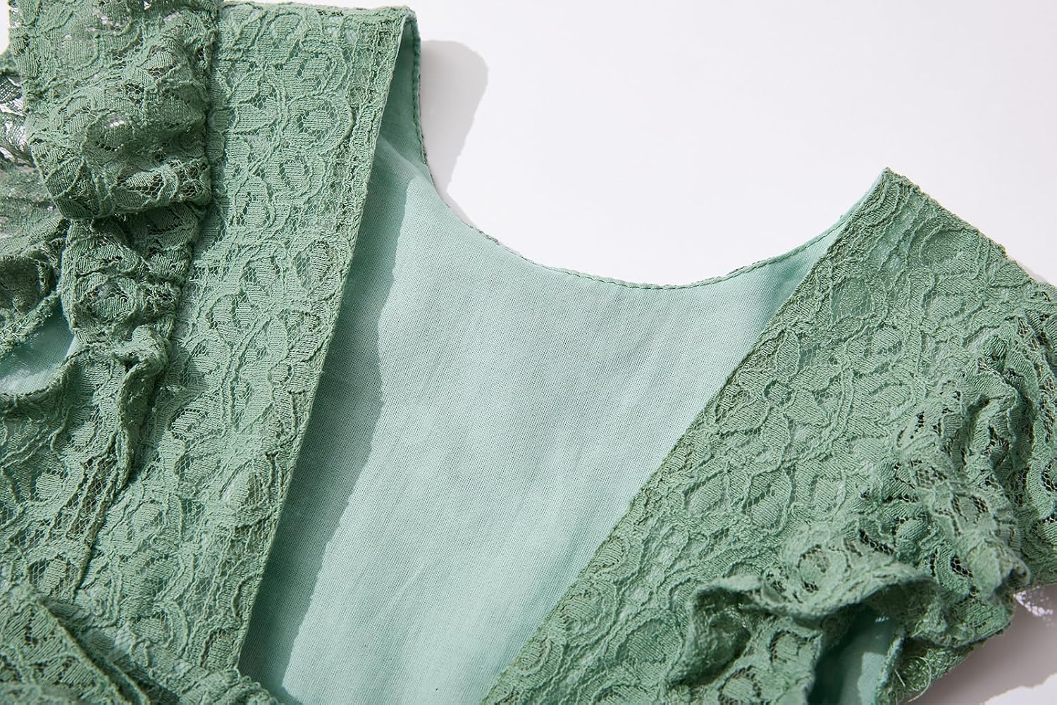 Rysly Toddler Girls Backless Flutter Sleeve Lace Party Dress Elastic Waist Bow Kid Casual Dresses image 5