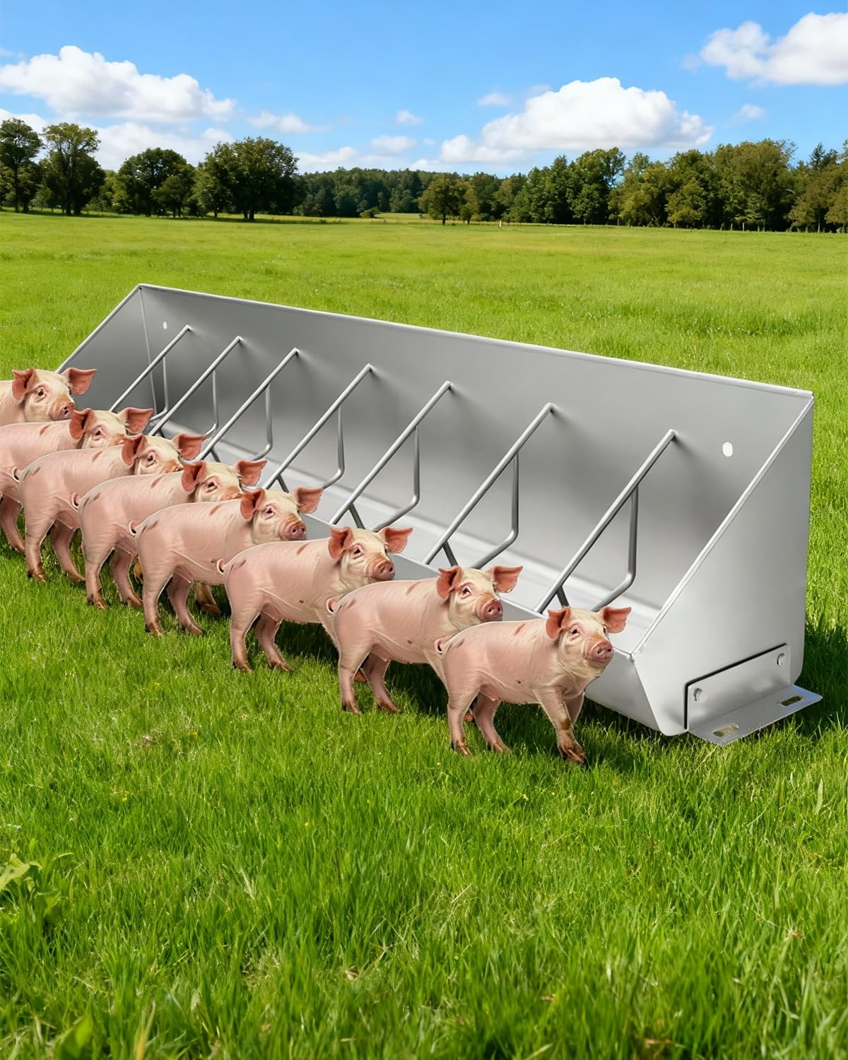 Comederos exteriores para cerdos con diseño resistente para ganado