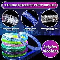 Vista 2 de 60 juguetes de luz LED, recuerdos de fiesta que brillan en la oscuridad, suministros de fiesta para niños y adultos, Halloween con 40 luces de dedo