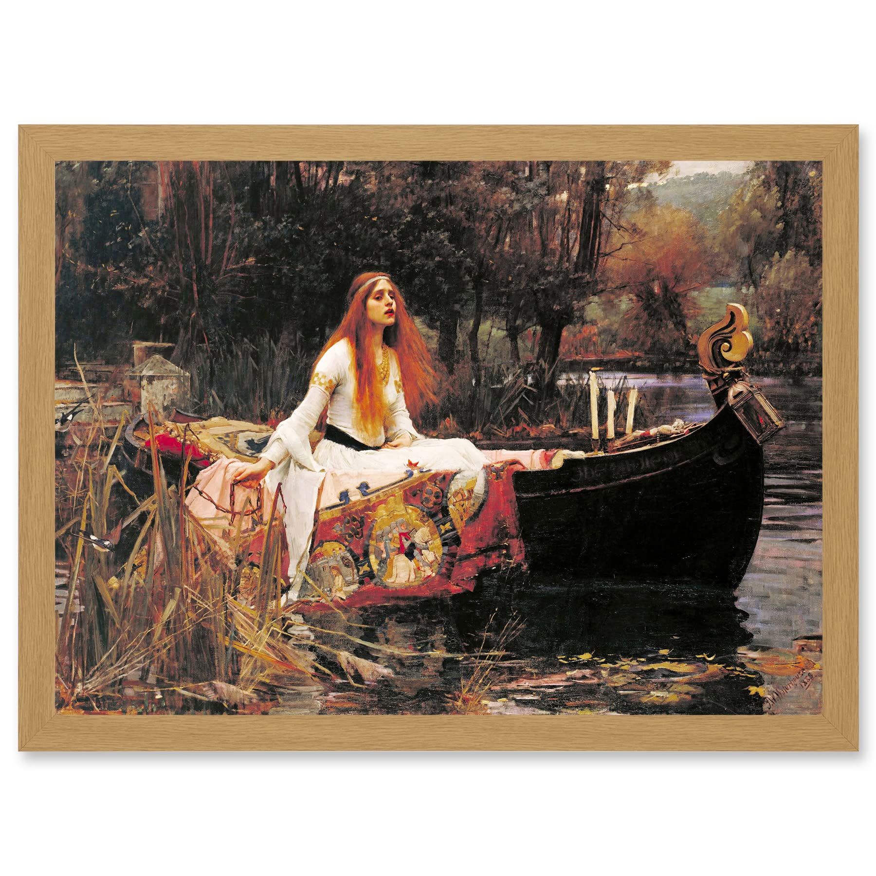 Artery8 John William Waterhouse The Lady Of Shalott Painting 1888 Artwork Framed Wall Art Print A4