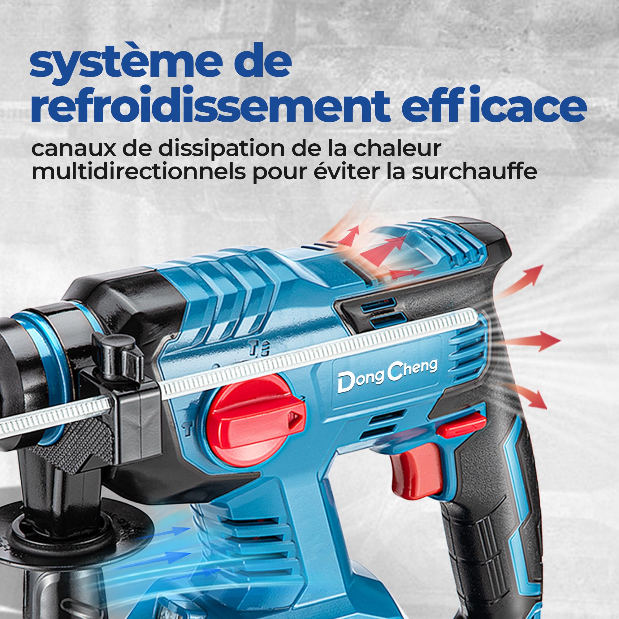 Dong Cheng Marteau perforateur sans fil 18V 2,1 J SDS-plus 28mm sans balais