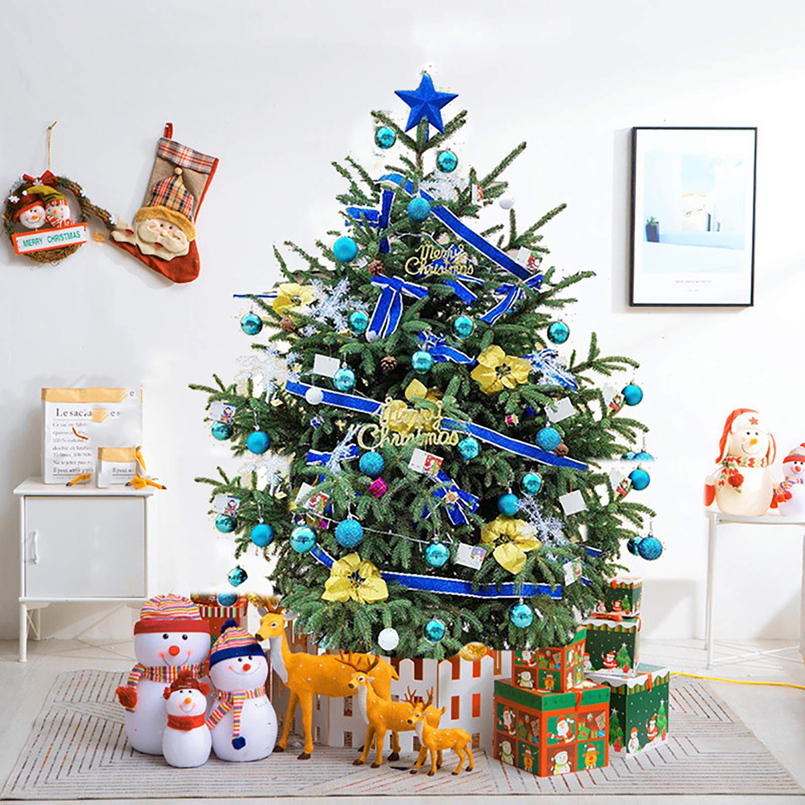 Sjdopulse C 5Ft Real Hristmas Tree,Premium Spruce Hinged Includes Stand With Roots Eco-Friendly Xmas Tree,For Holiday Decoration,,280Cm(9.2Ft)
