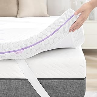 SINWEEK 3 inch Memory Foam Mattress Topper Queen Size, Soft to Exta Soft Flippable Mattress Pad for Back Pain Relief, Cooling Gel Foam Bed Topper with Textured Cover, CertiPUR-US Certified