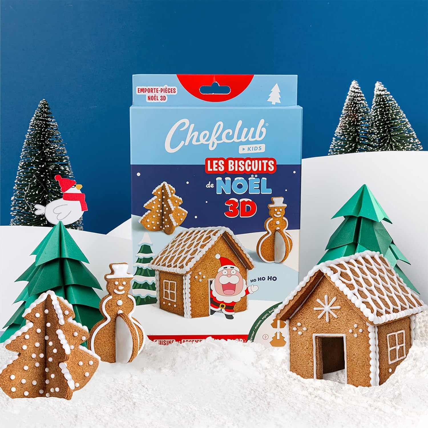 Chefclub Kids Emporte-Pièces Biscuits 3D Noël: Sapin, Bonhomme de Neige, Maison (12 pièces) - Image secondaire