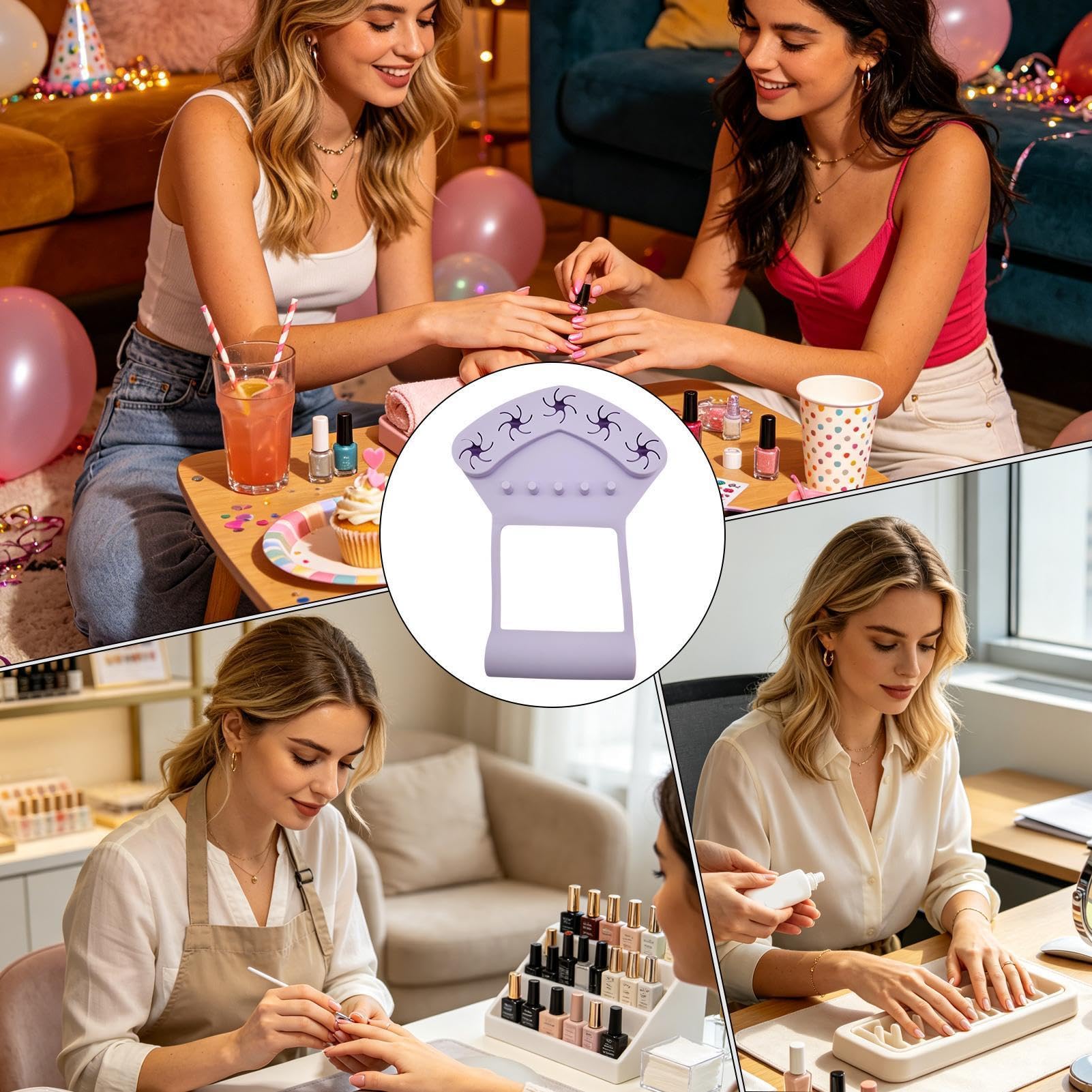Tappetino in silicone da unghie delle mani Cuscinetto antiscivolo per | Poggiamano in silicone con supporto per le unghie per Donne, Trucco, Pratica, Pittura, Salone, Festa, Laboratorio