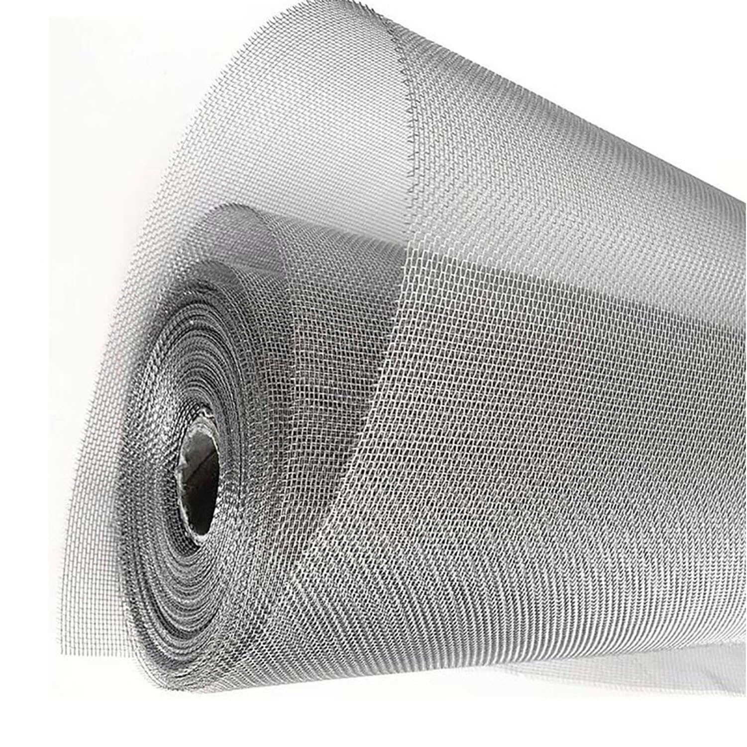 1 Rullo Rete in Acciaio Inox 12/24/40/80/200 Mesh Maglia in Rete Metallica Tagliabile Panno per Ferramenta Rete Filtrante per Ventole, Casa, Cucina, Giardino(Silver- 12 Mesh,1x1m)