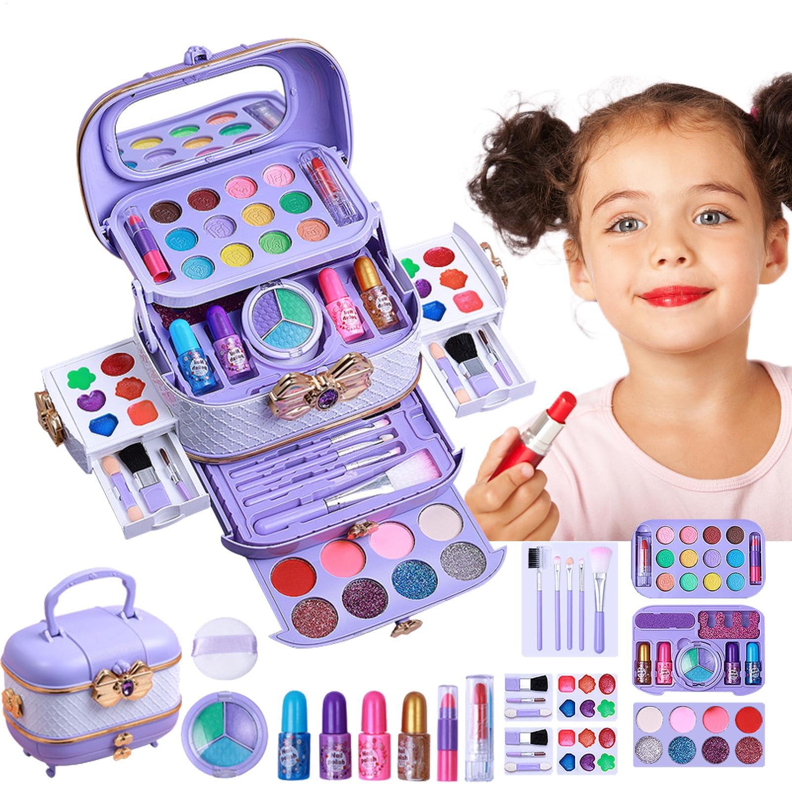 Princess Toys - Set di cosmetici per bambini, set di giochi di ruolo | lavabile, 57 pezzi, ideale per giochi di compleanno, giochi creativi e divertenti