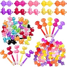 Janinka 72 Pcs Self Hinge Hair Barrettes Plastic Hair Clips for Girls 80s 90s Cartoon Colorful Cute Barrettes and Pins for Toddler Kids Baby Hairpins Accessories