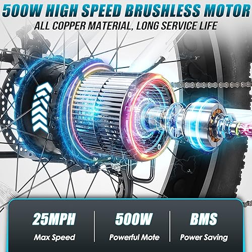 Miniatura 4 de Vivi Bicicleta eléctrica de 26 pulgadas x 4.0 con neumático grueso, bicicleta eléctrica de montaña de 750 W, bicicletas eléctricas de 25 MPH para