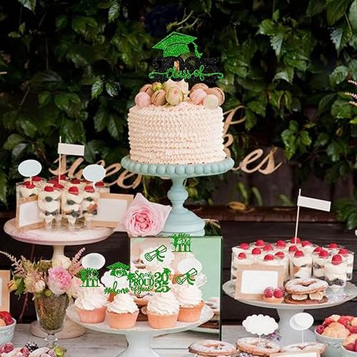 Miniatura 139 de Paquete de 24 adornos dorados para cupcakes de graduación 2025 con purpurina So Proud of You Done Diploma Graduation Cap Cupcake Picks Class of 2025