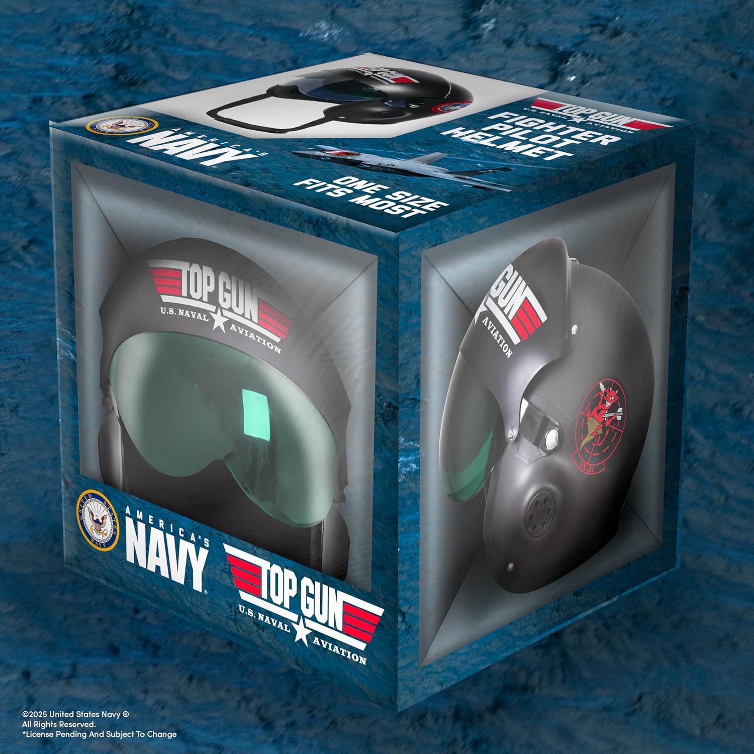UNDERWRAPS NAVY TOP GUN HELMET - Official US NAVY TOPGUN Fighter Pilot Helmet with Dual Visor Lenses, TOP GUN Tactical Helmet for Adult Halloween Costume (Adult One Size)