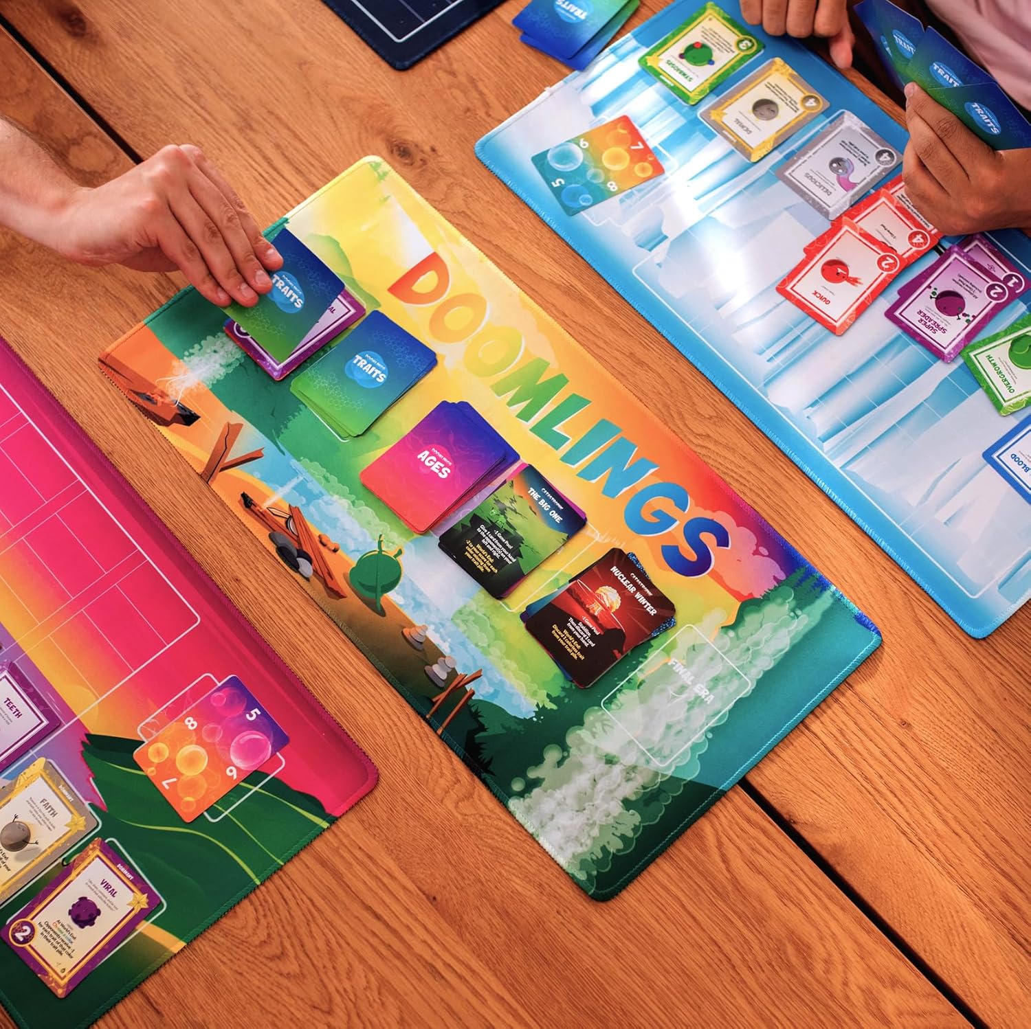 Doomlings Imaginary Ends Bundle – Includes Imaginary Ends Expansion (127 Cards) + 'Birth of a Hero' Playmat – Enhance Gameplay with New Traits and Superior Table Setup